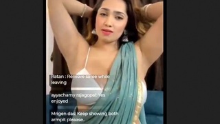 Watch Aditi Mistry's live performance in a sensual saree