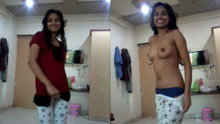 South Indian girl undressing and displaying