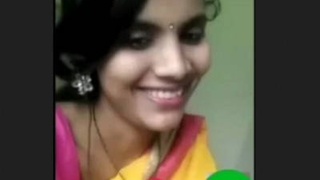 Indian beauty indulges in solo pleasure during video call
