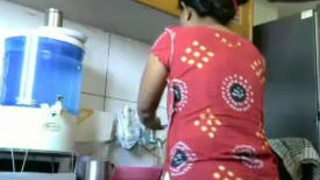 Desi couple's passionate encounter in the kitchen