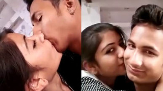 Beautiful inexperienced girl affectionately kissed by friend
