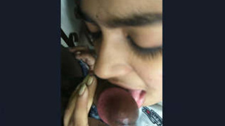 Indian college girl's intense encounter on the stairs with cumshot