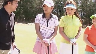 Asian teen girls plays golf nude