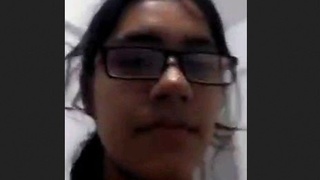 Chashmish girl's passionate solo play in the restroom