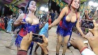 Sensual South Asian street performance captured on camera