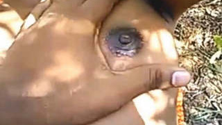 Telugu girl's outdoor solo play with fingers and penetration