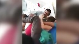 Office boss brings sexy girl to have group sex with his team