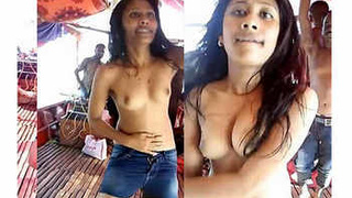 Indian beauty performs a topless dance routine