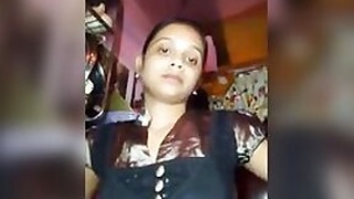 Sexy girlfriend shows her lover pantaloons selfies video