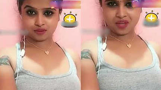 Adorable girl's video call recorded with bong