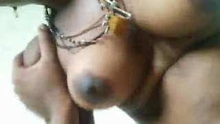 Indian maid with large breasts has sex while speaking Tamil