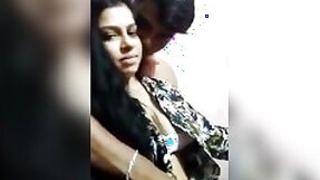 Young girl shows off boobs grabbed by Desi's partner on camera