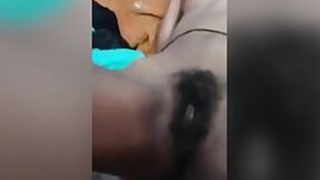 Country girl's hairy cunt stuffed with Desi's fingers