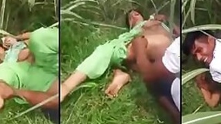 Voyeur films Desi mms video of village lovers caught fucking outdoors