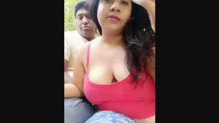Desi boudi's large breasts are the focus of this sensual video