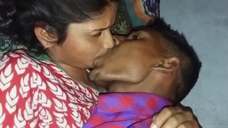Indian sweethearts sharing passionate kisses and affection