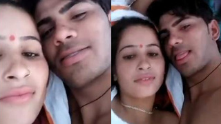 An Indian woman of Desi origin proudly displays her large breasts