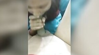 Cute slut Desi expertly sucks cock amateur video
