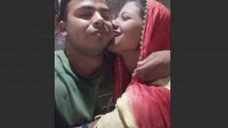 Indian couple shares intimate moments in rural setting