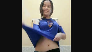 A young woman from South Asia reveals her outfit