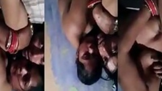 Selfie video of an amateur couple having an intense XXX session