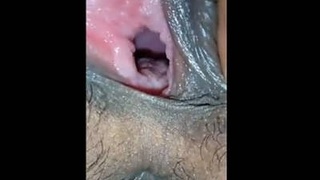 Aroused wife of friend displays her sexy pussy