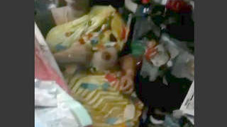 Indian village aunt reveals her breasts