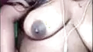 Desi with Big Breasts Excited Girl Thumbsucking