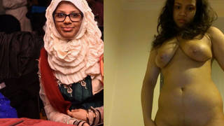 Nude video of attractive woman wearing hijab