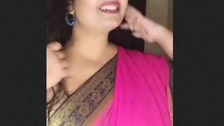 Chubby Indian wife enjoys intimate play in front of camera