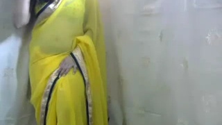 Sensual sari strip with busty Desi wife
