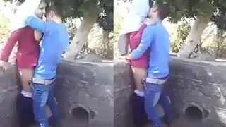 A girl from Rab village engages in outdoor sex