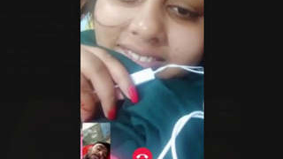 Married brunette flaunts her curves and intimacy in a video call
