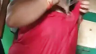 Desi Auntie changes into a dress