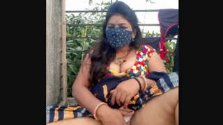 Indian housewife's outdoor solo play