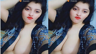 Pretty girl Paki shows off her big tits and pussy