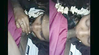An Indian coed performs oral sex