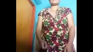 Village wife displays her intimate area