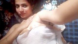 My girlfriend's sensual display with a sheer chunri