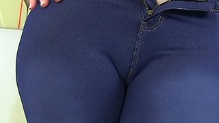 Toni Embroidery, a Scottish mature woman, indulges in self-pleasure by using her fingers and a brush on her moist vagina, all while wearing jeans.