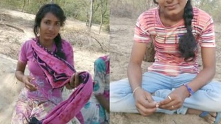 Indian wife has outdoor sex
