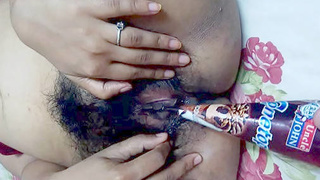 Indian girl Ketki assists her boyfriend in using a cone ice cream to penetrate her vagina