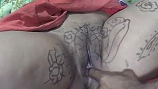 Indian wife's vagina stimulated orally and anally by her husband